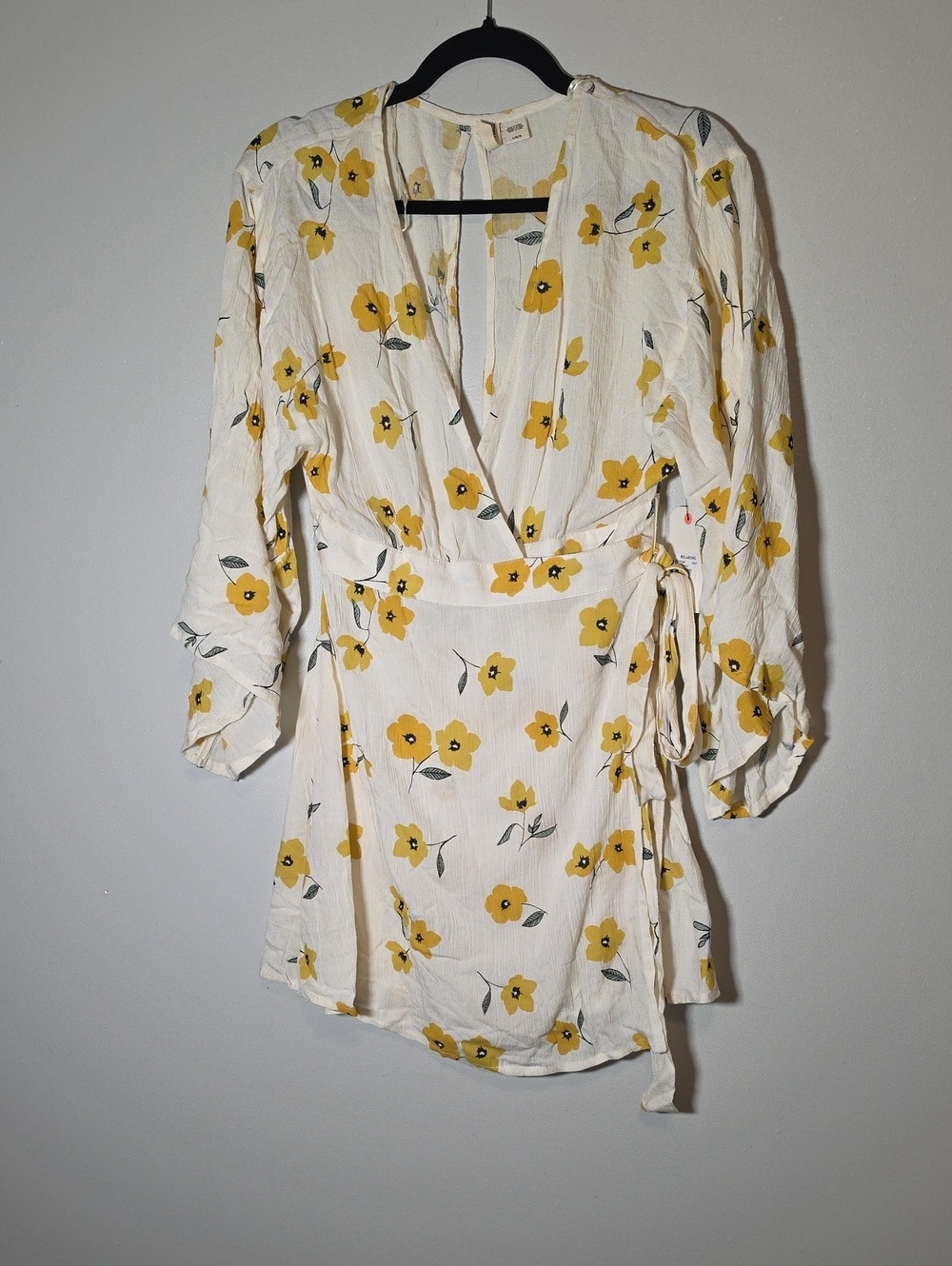 Billabong White Dress with Yellow Floral Print